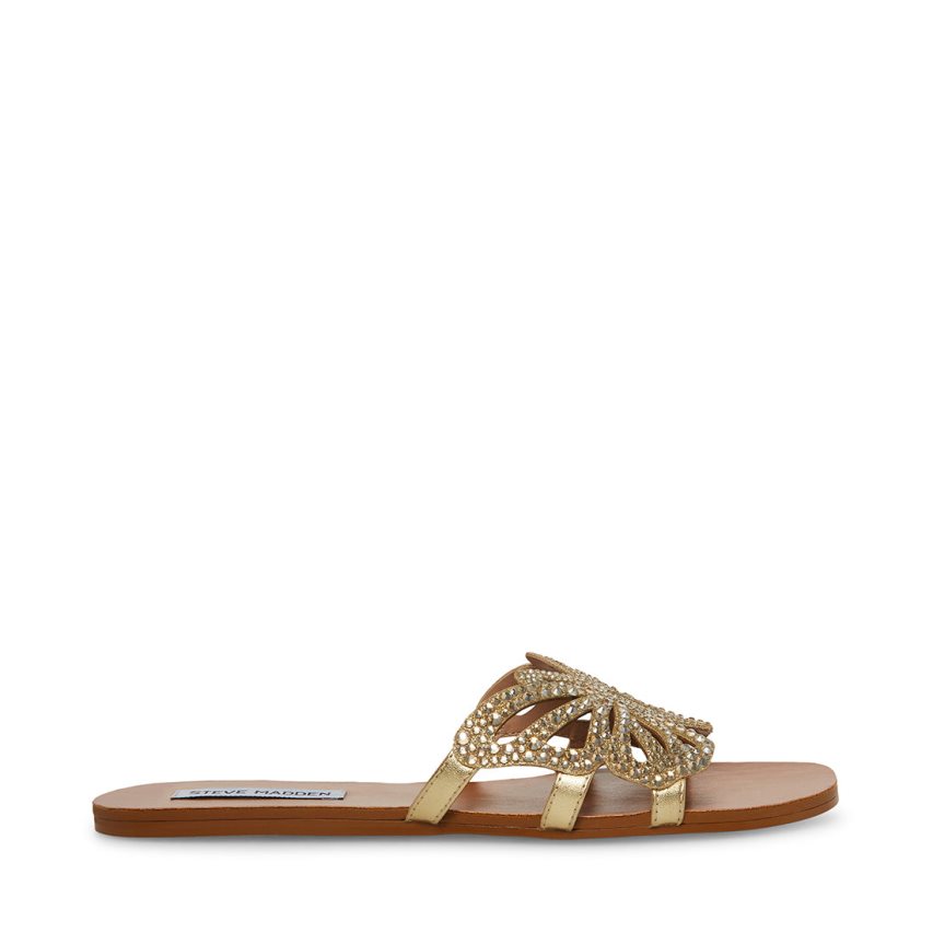 Gold Steve Madden Savannah Women's Slides | PH 7036JGY